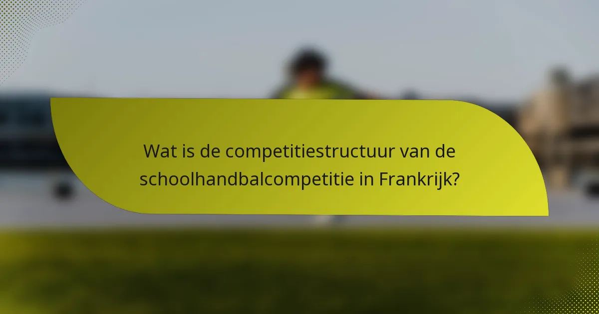 Wat is de competitiestructuur van de schoolhandbalcompetitie in Frankrijk?