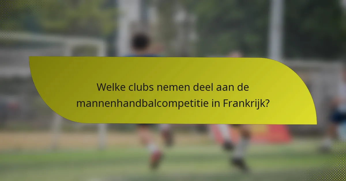 Welke clubs nemen deel aan de mannenhandbalcompetitie in Frankrijk?