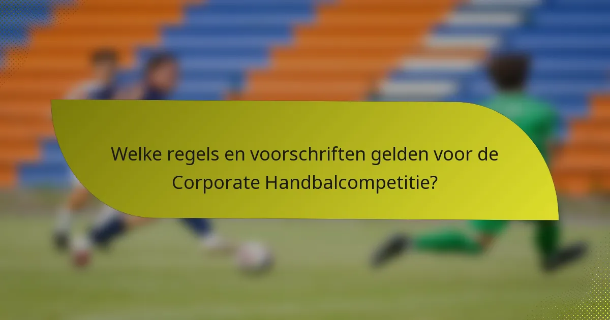 Welke regels en voorschriften gelden voor de Corporate Handbalcompetitie?